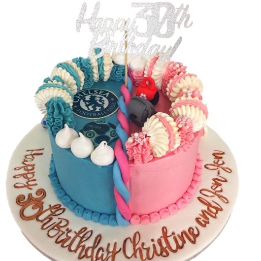 30th birthday cplit cake