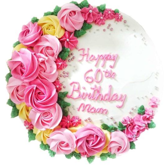 60th rose cake
