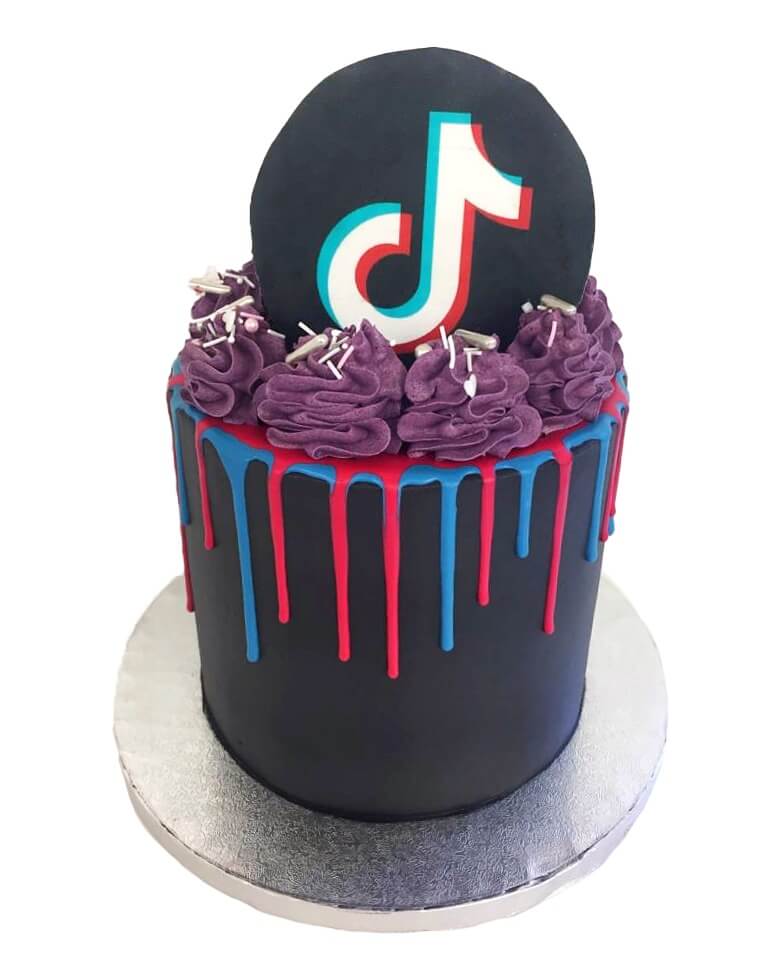 TikTok Themed Drip Cake - Eve's Cakes