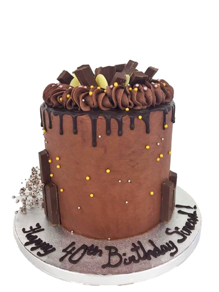 40th chocolate drip cake