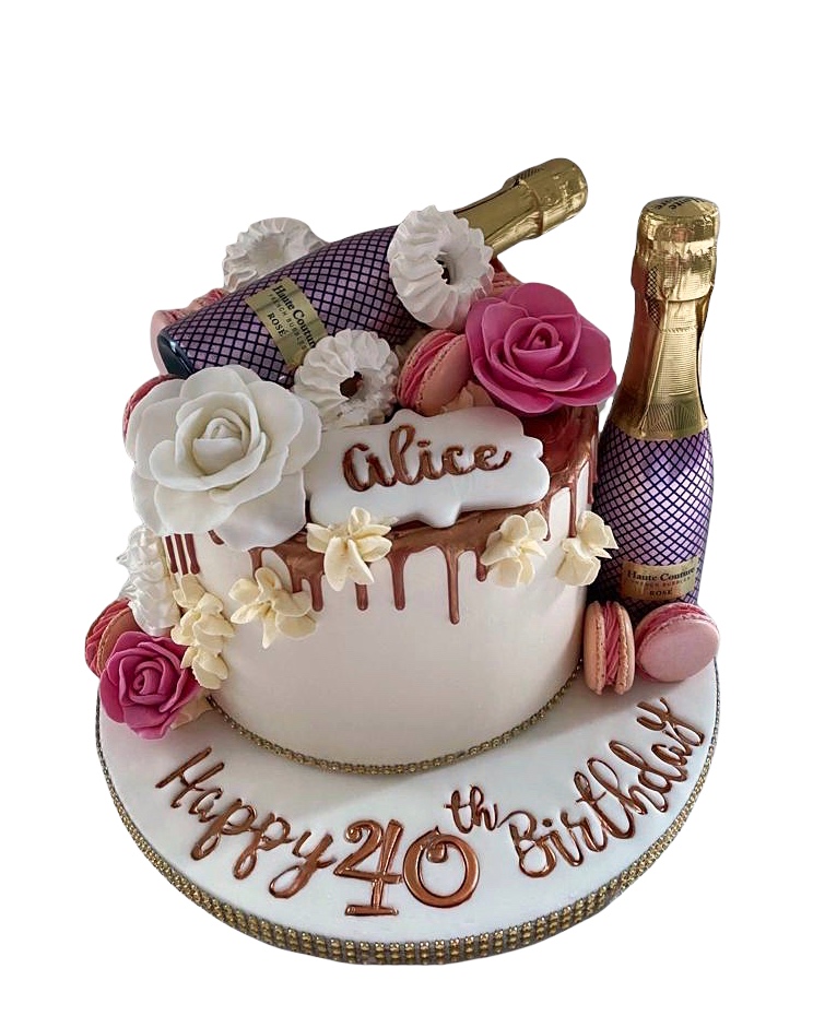 Custom Happy 40th Birthday Cake - Eve's Cakes