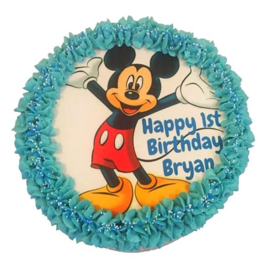 Blue Cream Mickey mouse picture cake