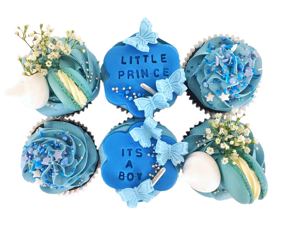 Blue cupcakes - it's a boy, baby shower