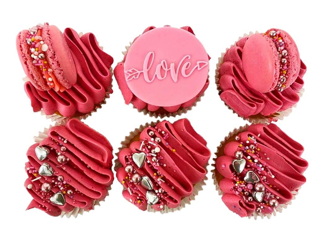 Love Pink Vanilla Valentines Day Cupcakes