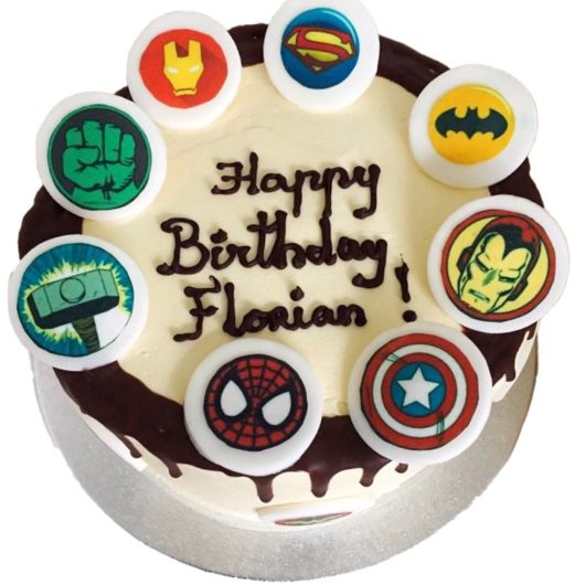 Marvel themed kids birthday cake