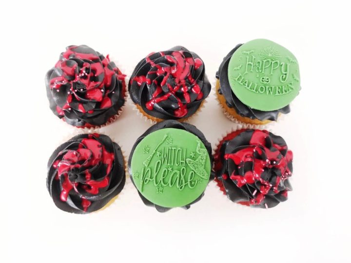 Red Witch halloween cupcakes