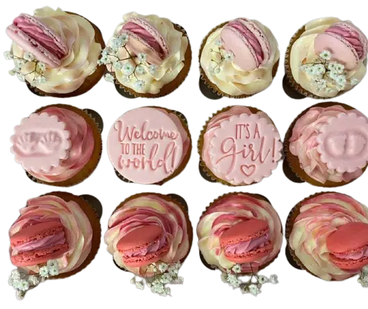 Pink Baby Shower Cupcakes