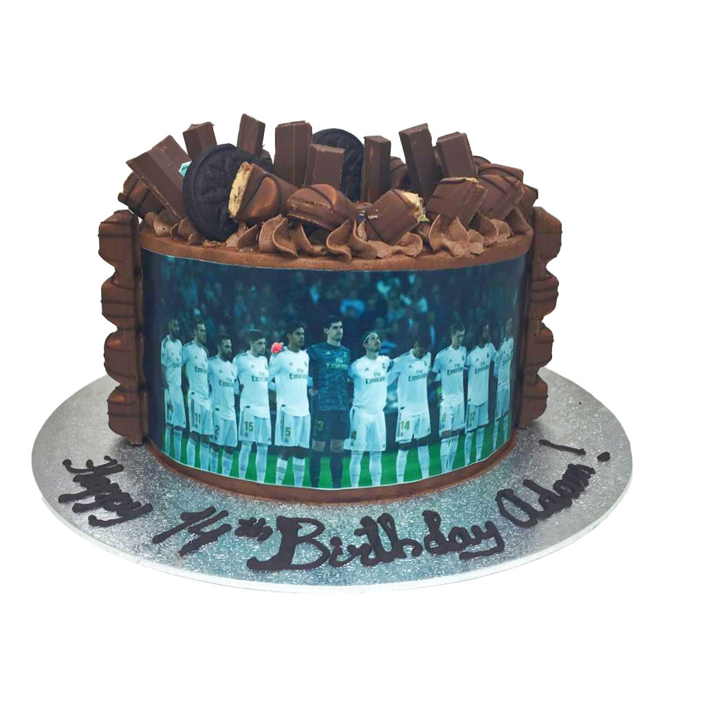 Real Madrid Themed Chocolate Birthday Cake