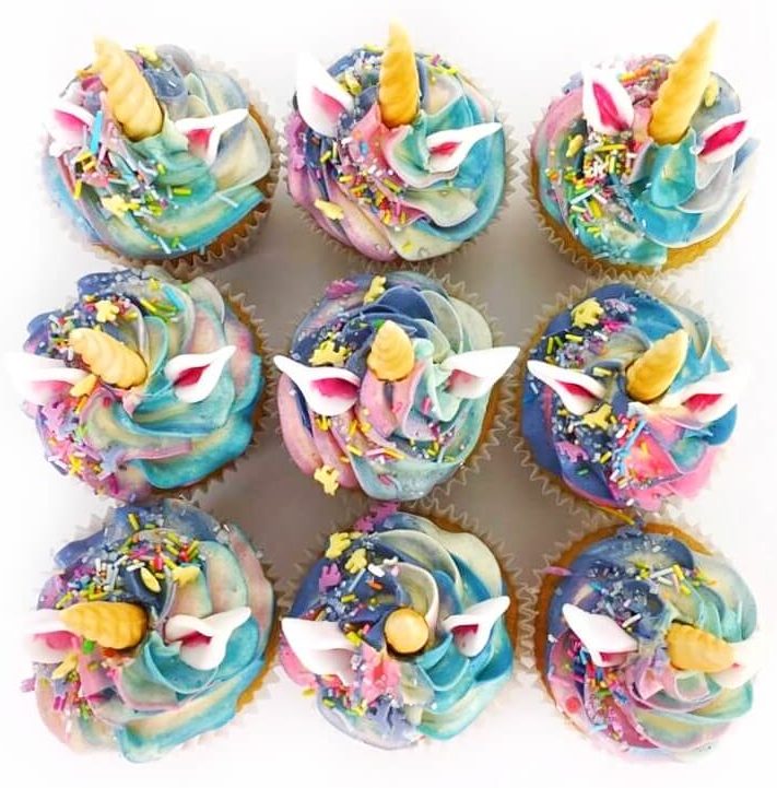 colorful unicorn cupcakes in Dublin