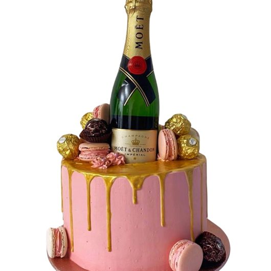 Pink Moet cake for 18 birthday cake