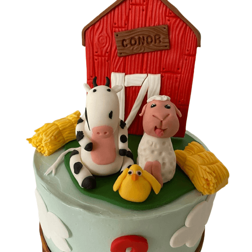 farm animals birthday cake