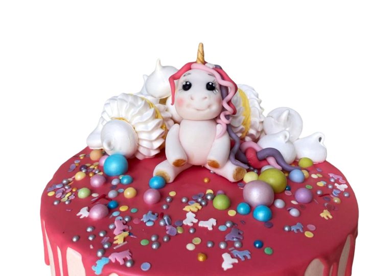 unicorn birthday cake with fondant unicorn