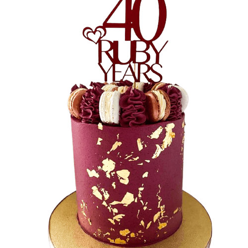 Modern Ruby Wedding Anniversary Cake in Dublin