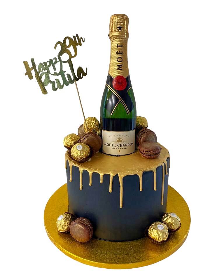 champagne birthday cake adults