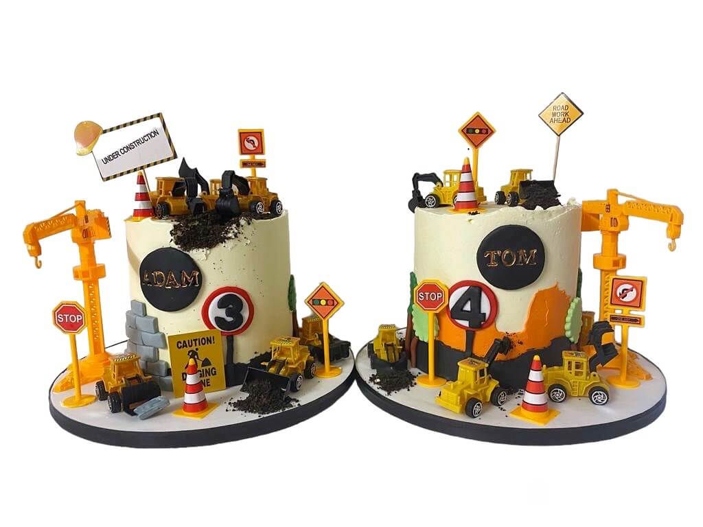 construction birthday cakes for brothers