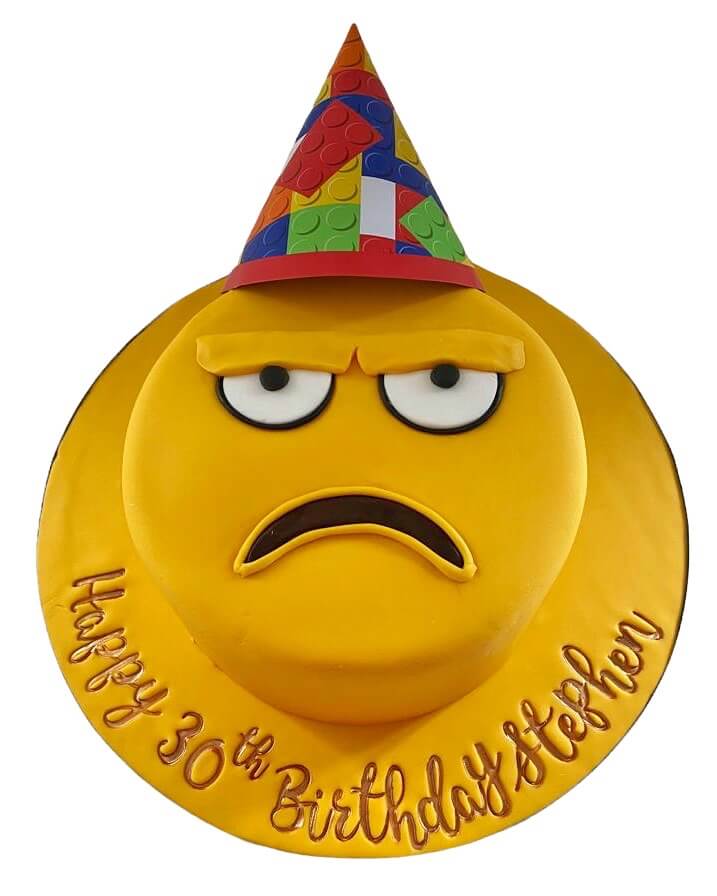 yellow emoji birthday cake for adults