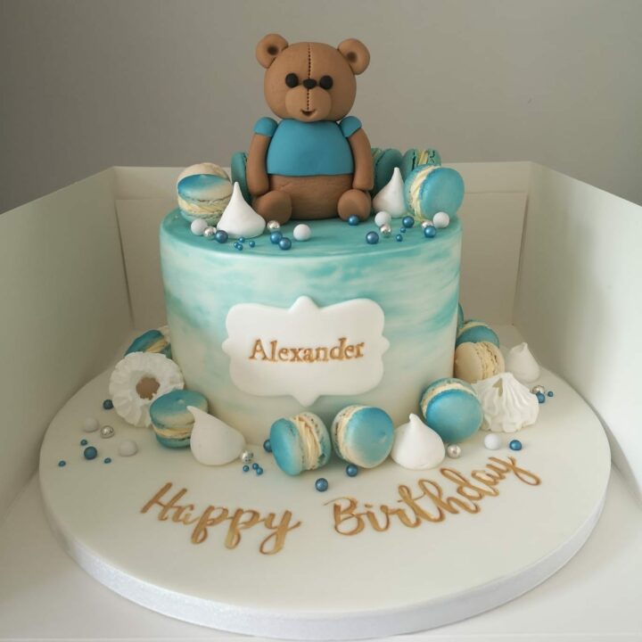 Baby Shower Cake with Fondant teddy By Eves Cakes Dublin