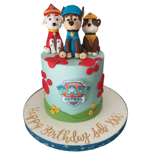 Paw Patrol Cake with Chase and Friends