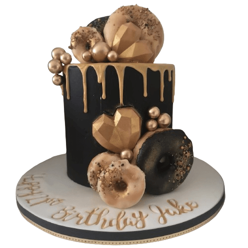 black and gold cake near me