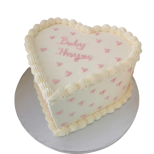 white heart cake